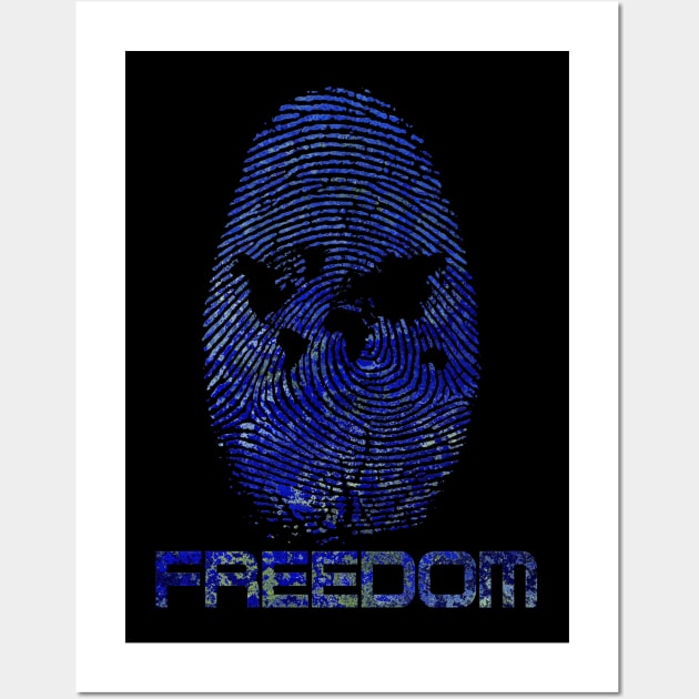 Thumbprint World of Freedom Wall Art by TigsArts